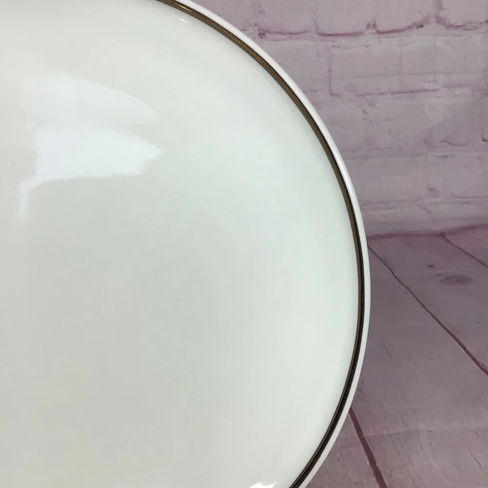 Vintage Schmidt Porcelana Classic White Oval Serving Platter with Silver Trim